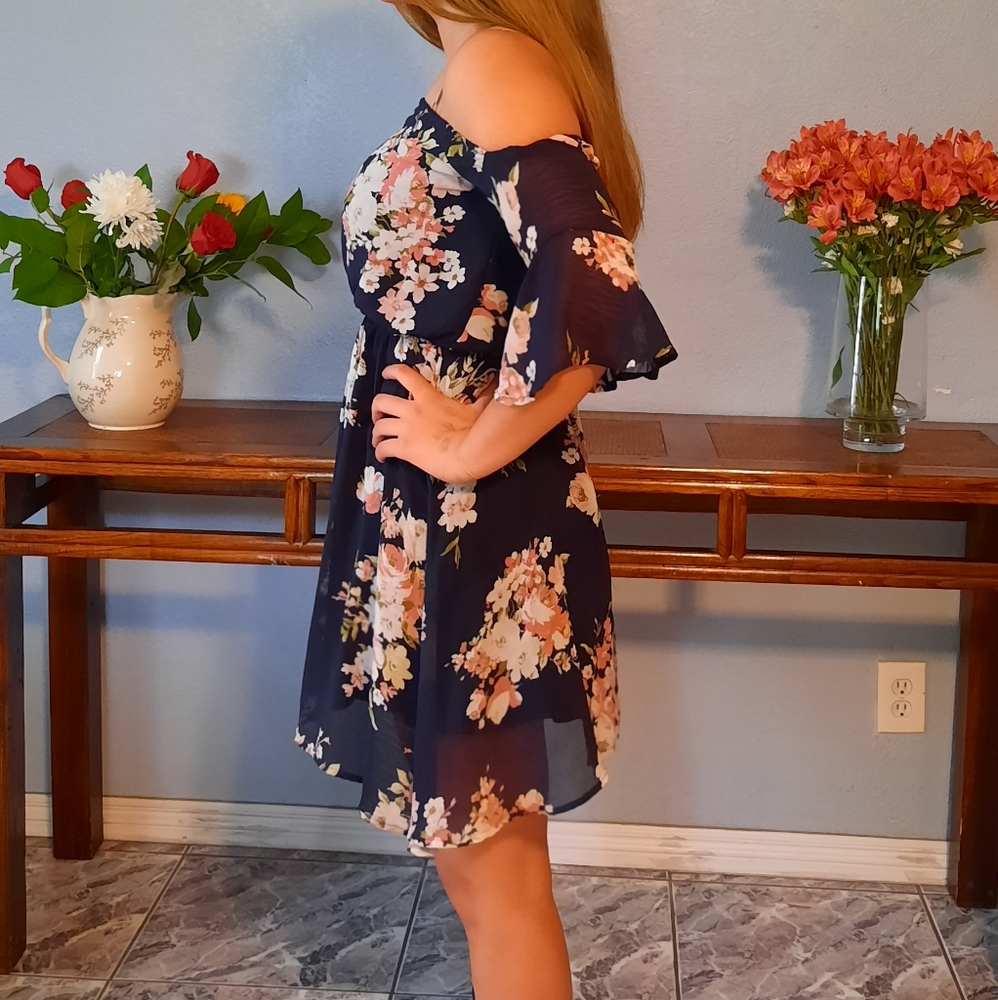 Blue flowery dress